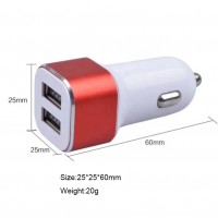 Dual Port 2.1AMP Metal Shell Car cigarette lighter Car Charger for mobile phone